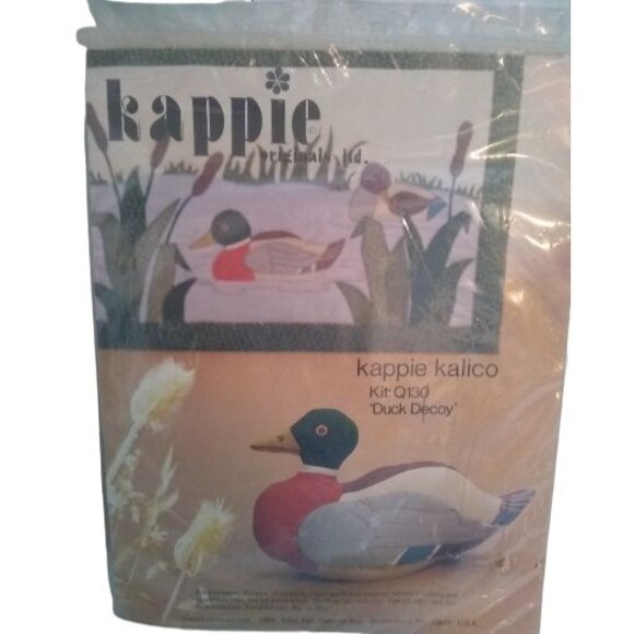 Kappie Kalico Duck Decoy Fabric Kit Q130 Vintage 1980s 9.25" x 15.5" - Picture 2 of 4